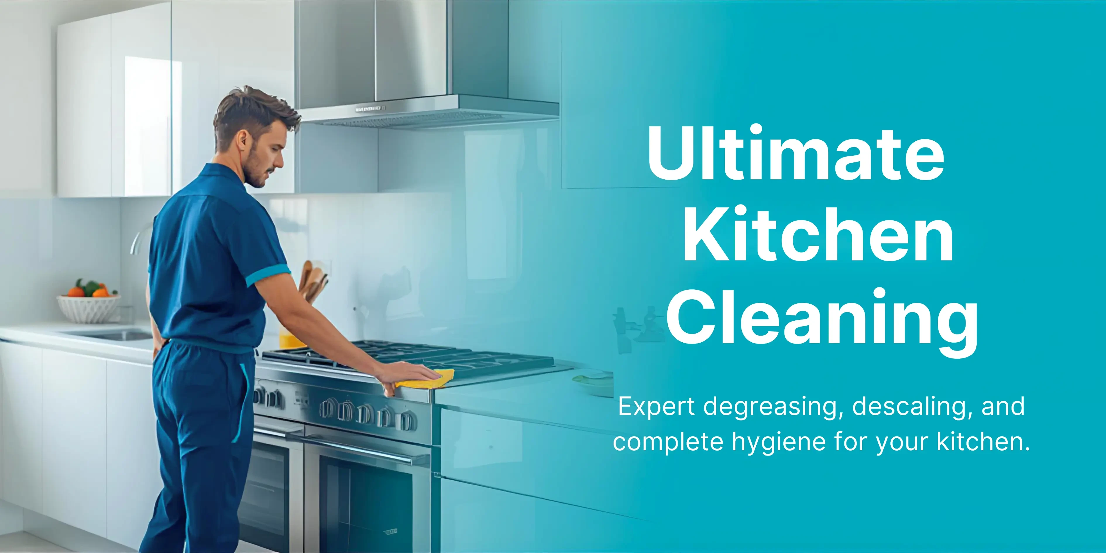 Expert deep kitchen cleaning services including professional stovetop degreasing, descaling, and complete hygiene