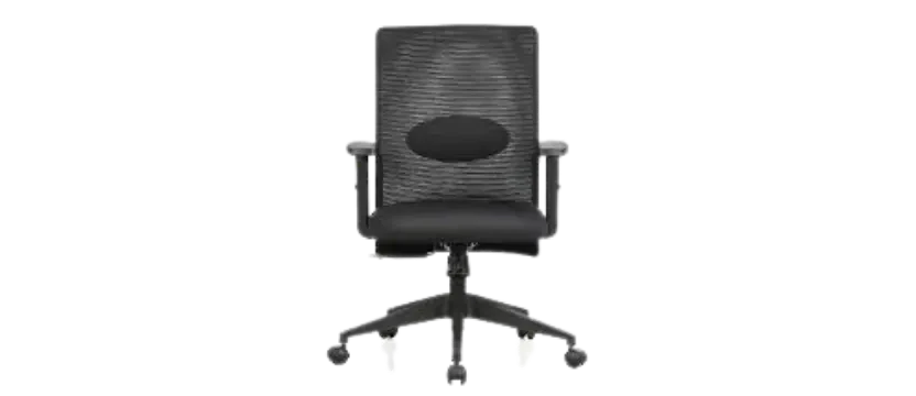 SKKS expert office chair cleaning showing a sanitized black ergonomic mesh chair with clean casters and base