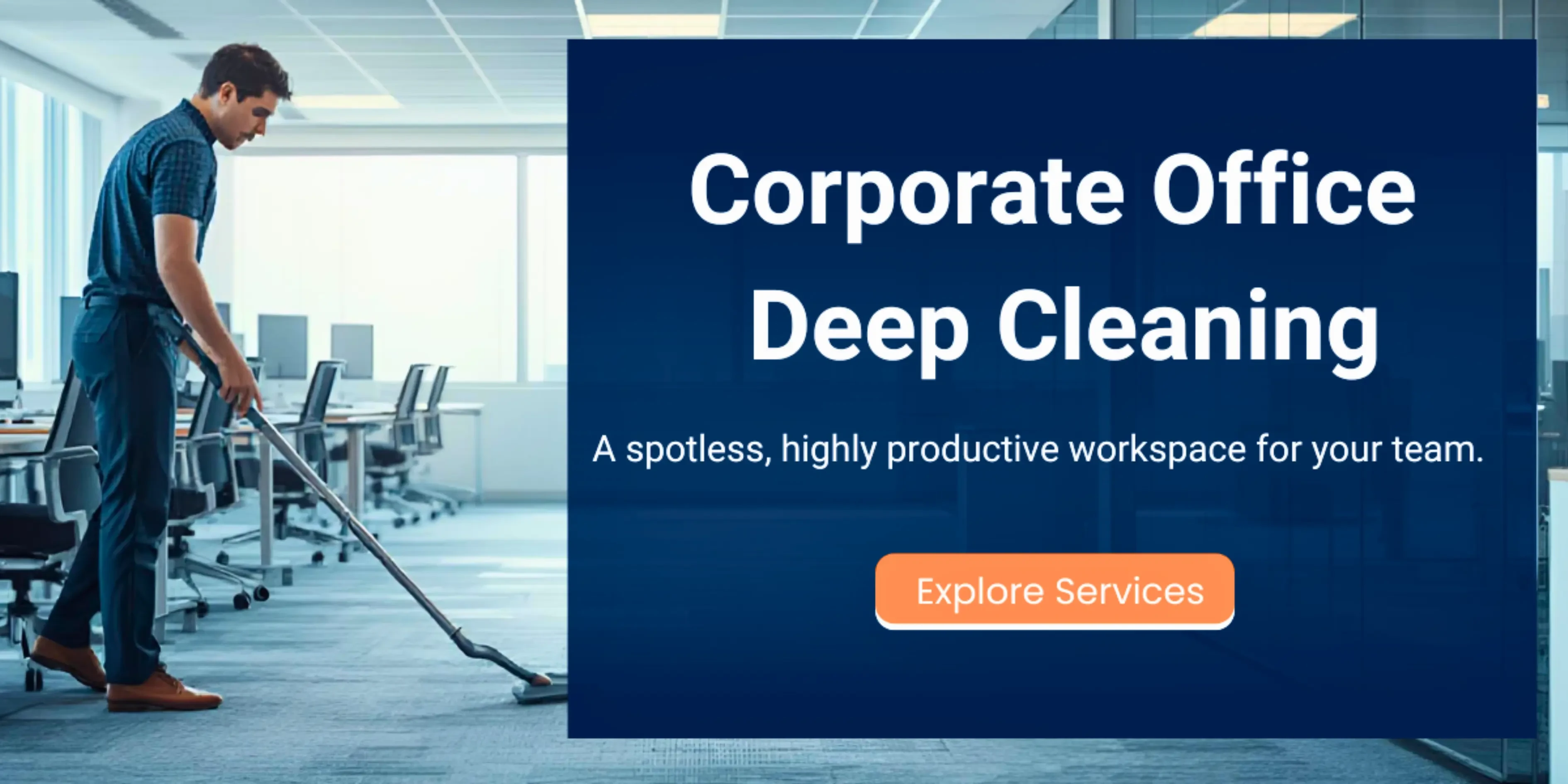 Professional corporate office deep cleaning services providing a spotless and productive workspace