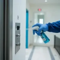 SKKS advance office sanitization and disinfection service spraying elevator buttons