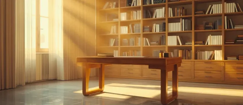 Highly organized and sanitized home office and study room after a professional deep cleaning